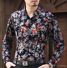 thespark shop flower style casual men shirt